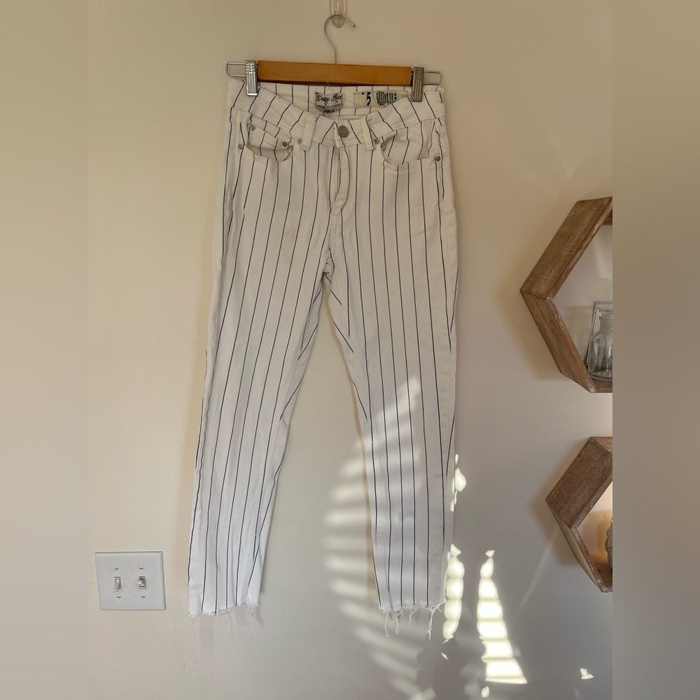 Striped White Jeans